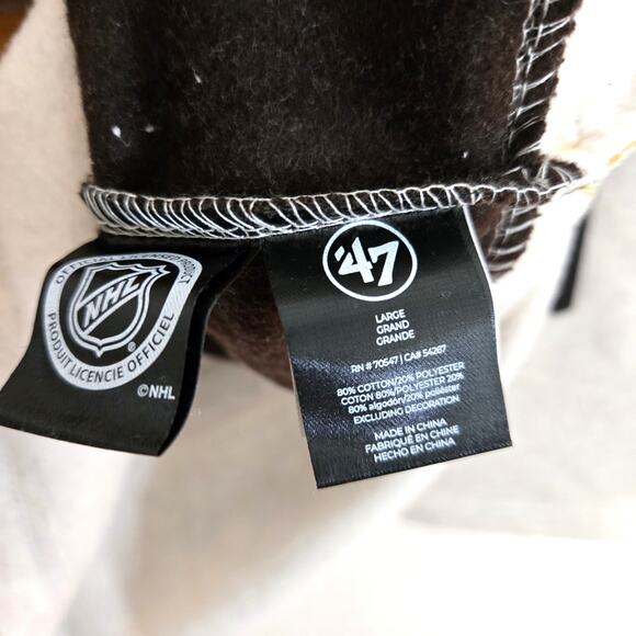 New Boston Bruins '47 Brand Centennial Early Years Script Lacer Hoodie Size L - Picture 8 of 13